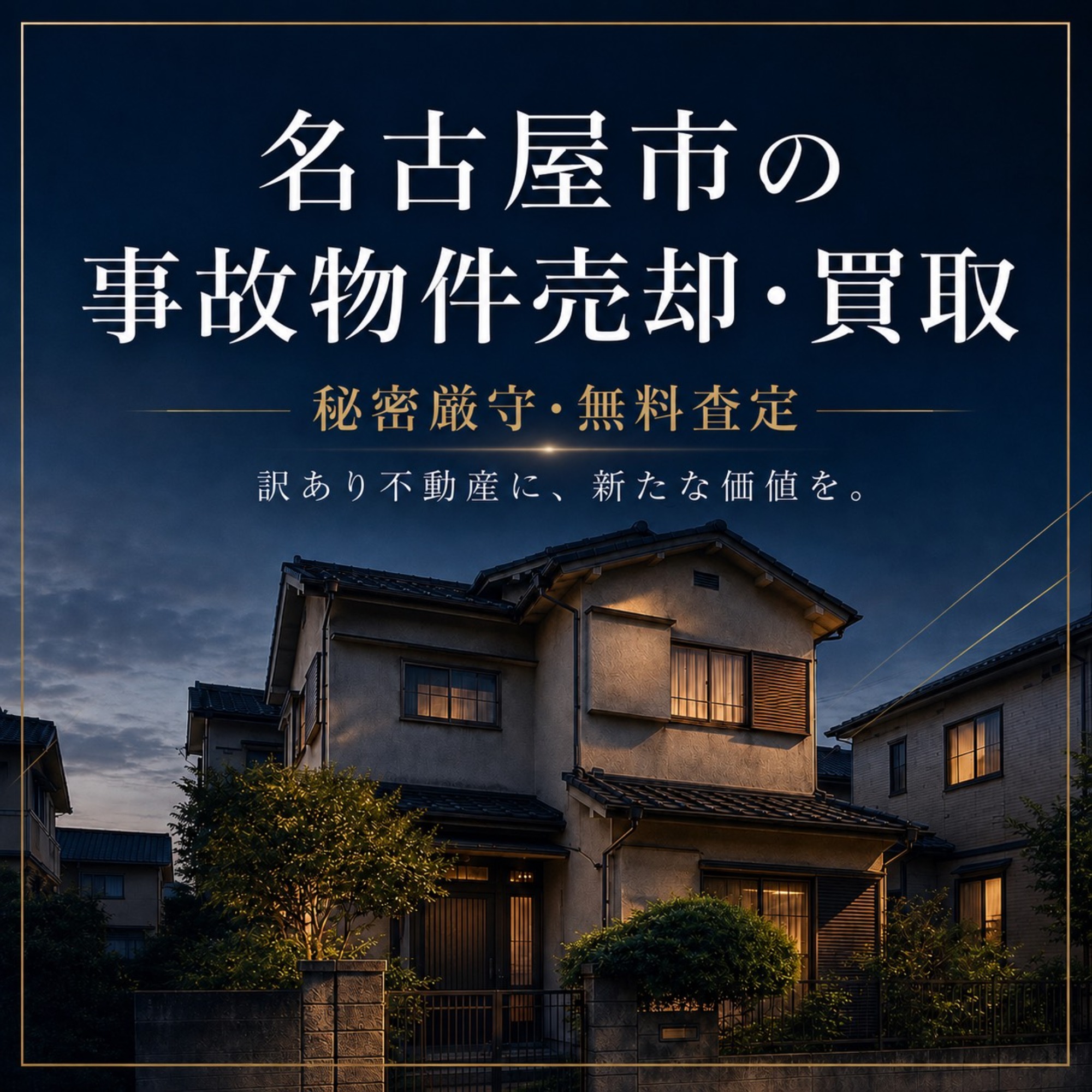 名古屋市で訳あり物件・事故物件を売却するには？売れない不動産を手放す方法を専門会社が解説｜名古屋仏縁不動産（運営：（株）愛知不動産売却センター） 1