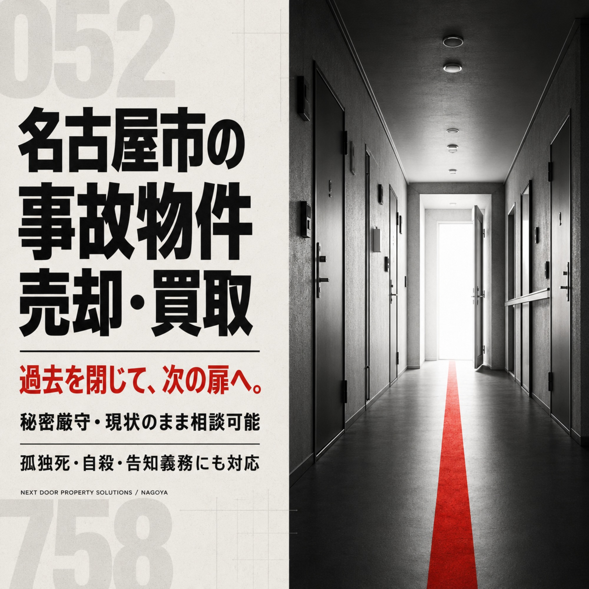 名古屋で事故物件を売却するなら？高く・早く売る方法と不動産会社の選び方を徹底解説 1